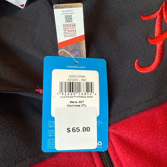 Columbia Alabama Crimson Tide Flanker Fleece Sweater Jacket Full-Zip Mens - Picture 7 of 8